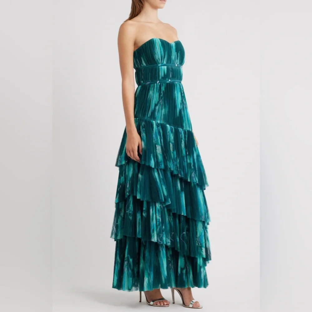 Hutch - Lanza Gown in Teal Breezy Bloom - NWT - Size 2 - Picture 3 of 13